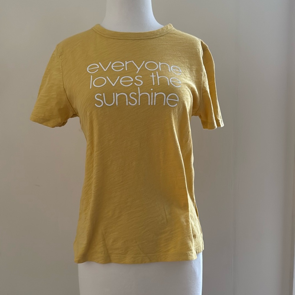 Old Navy Mustard Yellow Graphic Tee - "everyone loves the sunshine"